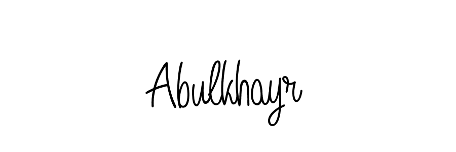 Use a signature maker to create a handwritten signature online. With this signature software, you can design (Angelique-Rose-font-FFP) your own signature for name Abulkhayr. Abulkhayr signature style 5 images and pictures png
