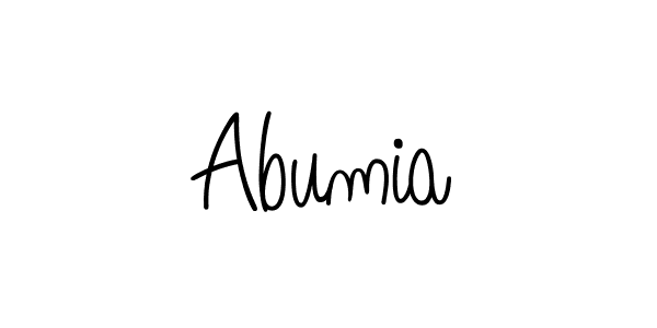 Also we have Abumia name is the best signature style. Create professional handwritten signature collection using Angelique-Rose-font-FFP autograph style. Abumia signature style 5 images and pictures png