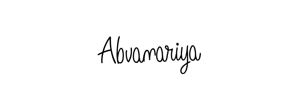 Use a signature maker to create a handwritten signature online. With this signature software, you can design (Angelique-Rose-font-FFP) your own signature for name Abvanariya. Abvanariya signature style 5 images and pictures png