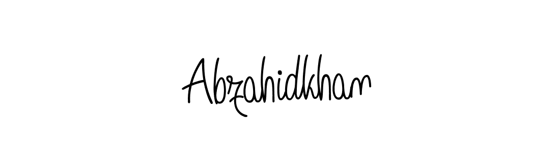 Make a beautiful signature design for name Abzahidkhan. With this signature (Angelique-Rose-font-FFP) style, you can create a handwritten signature for free. Abzahidkhan signature style 5 images and pictures png