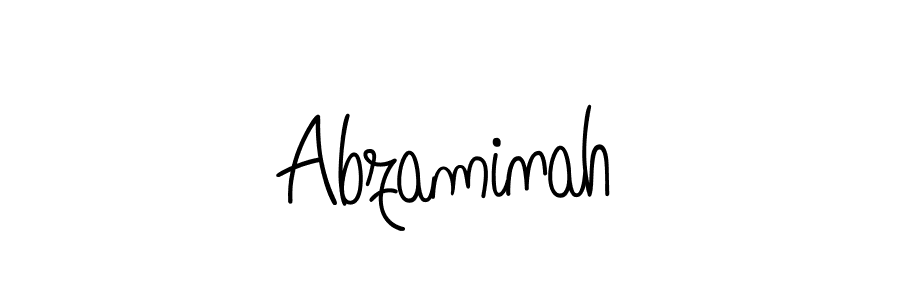 Create a beautiful signature design for name Abzaminah. With this signature (Angelique-Rose-font-FFP) fonts, you can make a handwritten signature for free. Abzaminah signature style 5 images and pictures png