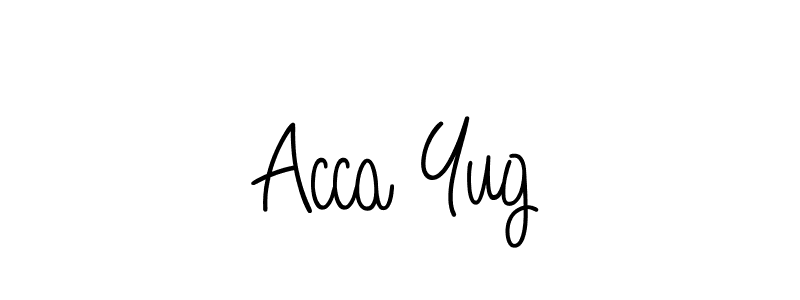 if you are searching for the best signature style for your name Acca Yug. so please give up your signature search. here we have designed multiple signature styles  using Angelique-Rose-font-FFP. Acca Yug signature style 5 images and pictures png