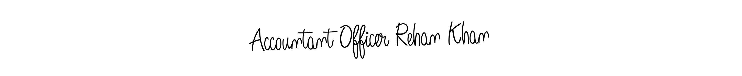 The best way (Angelique-Rose-font-FFP) to make a short signature is to pick only two or three words in your name. The name Accountant Officer Rehan Khan include a total of six letters. For converting this name. Accountant Officer Rehan Khan signature style 5 images and pictures png