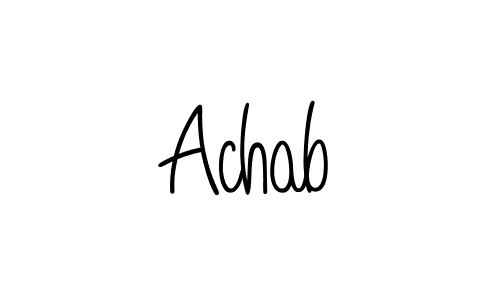 The best way (Angelique-Rose-font-FFP) to make a short signature is to pick only two or three words in your name. The name Achab include a total of six letters. For converting this name. Achab signature style 5 images and pictures png