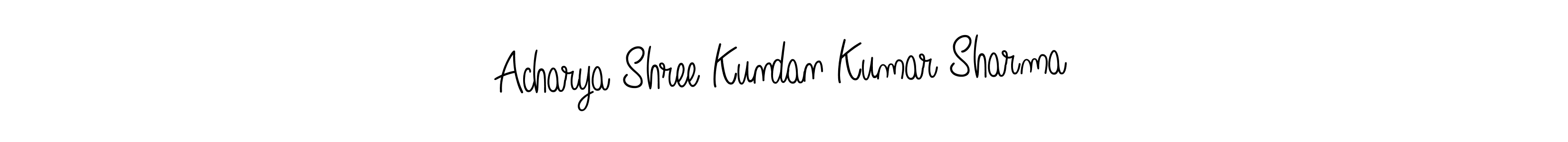 Use a signature maker to create a handwritten signature online. With this signature software, you can design (Angelique-Rose-font-FFP) your own signature for name Acharya Shree Kundan Kumar Sharma. Acharya Shree Kundan Kumar Sharma signature style 5 images and pictures png