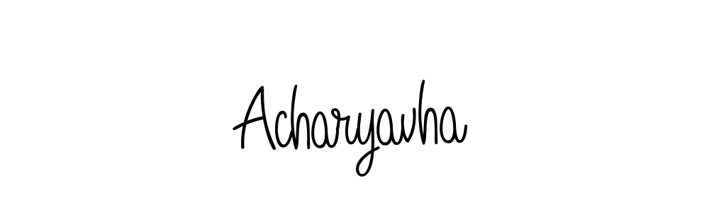 Design your own signature with our free online signature maker. With this signature software, you can create a handwritten (Angelique-Rose-font-FFP) signature for name Acharyavha. Acharyavha signature style 5 images and pictures png