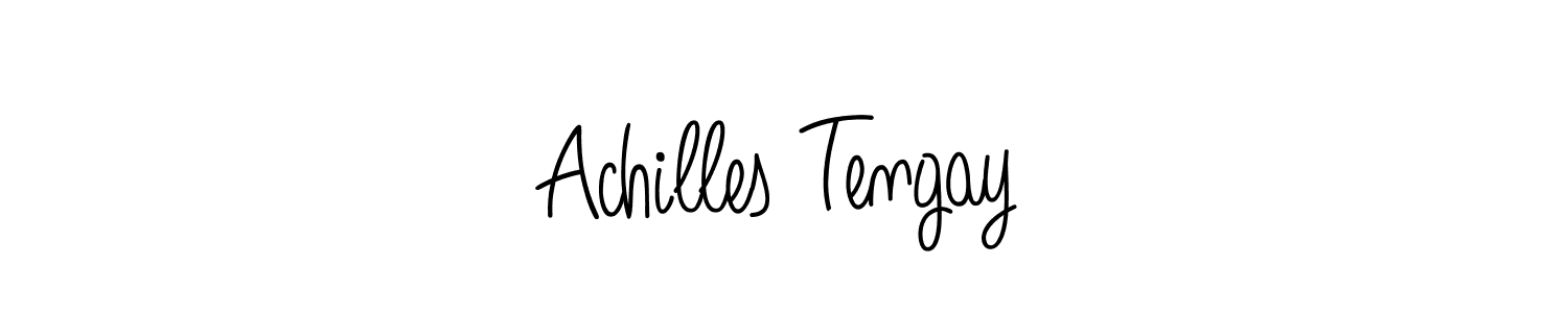 How to make Achilles Tengay name signature. Use Angelique-Rose-font-FFP style for creating short signs online. This is the latest handwritten sign. Achilles Tengay signature style 5 images and pictures png