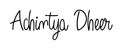 Personalize your online presence with Achintya Dheer signature rendered in elegant Angelique-Rose-font-FFP font. Great for website footers and blogs. Achintya Dheer signature style 5 images and pictures png