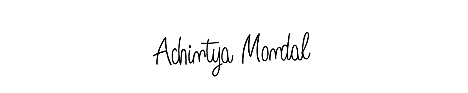 Use a signature maker to create a handwritten signature online. With this signature software, you can design (Angelique-Rose-font-FFP) your own signature for name Achintya Mondal. Achintya Mondal signature style 5 images and pictures png