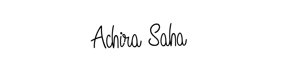 Use a signature maker to create a handwritten signature online. With this signature software, you can design (Angelique-Rose-font-FFP) your own signature for name Achira Saha. Achira Saha signature style 5 images and pictures png