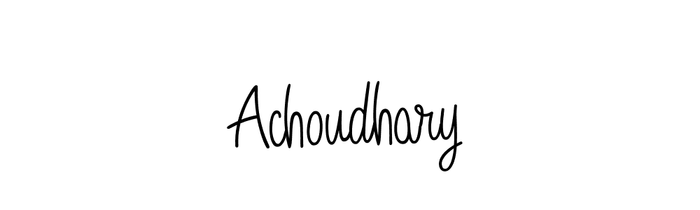 Use a signature maker to create a handwritten signature online. With this signature software, you can design (Angelique-Rose-font-FFP) your own signature for name Achoudhary. Achoudhary signature style 5 images and pictures png