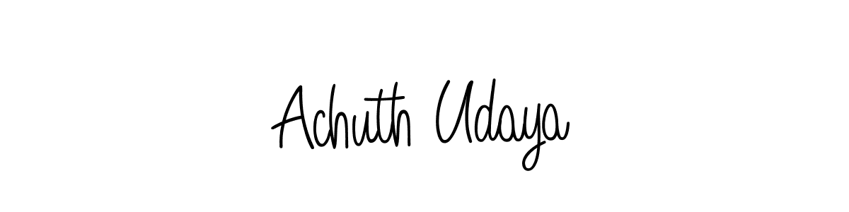 You should practise on your own different ways (Angelique-Rose-font-FFP) to write your name (Achuth Udaya) in signature. don't let someone else do it for you. Achuth Udaya signature style 5 images and pictures png