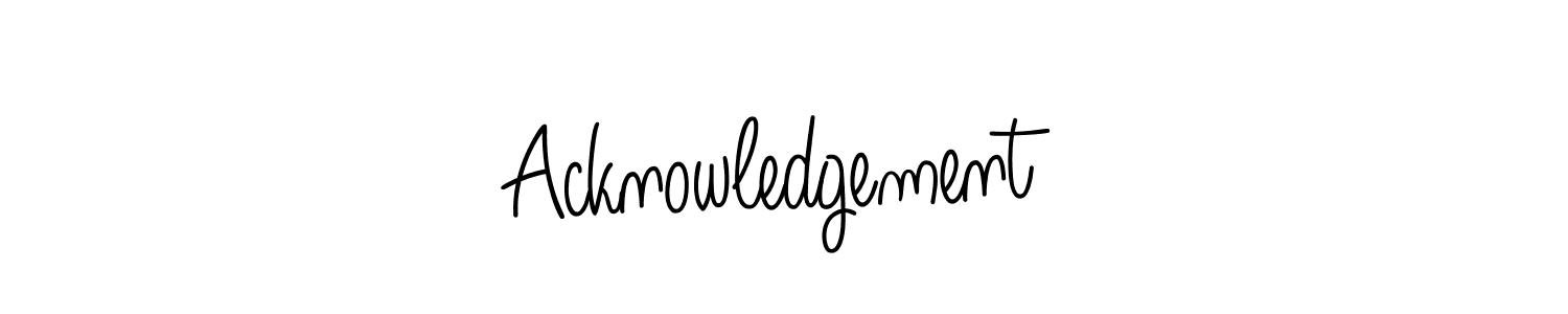 Design your own signature with our free online signature maker. With this signature software, you can create a handwritten (Angelique-Rose-font-FFP) signature for name Acknowledgement. Acknowledgement signature style 5 images and pictures png