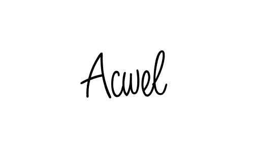 The best way (Angelique-Rose-font-FFP) to make a short signature is to pick only two or three words in your name. The name Acwel include a total of six letters. For converting this name. Acwel signature style 5 images and pictures png
