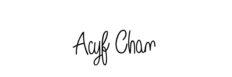 How to make Acyf Chan name signature. Use Angelique-Rose-font-FFP style for creating short signs online. This is the latest handwritten sign. Acyf Chan signature style 5 images and pictures png