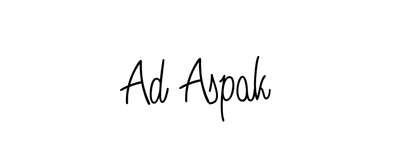 How to make Ad Aspak name signature. Use Angelique-Rose-font-FFP style for creating short signs online. This is the latest handwritten sign. Ad Aspak signature style 5 images and pictures png