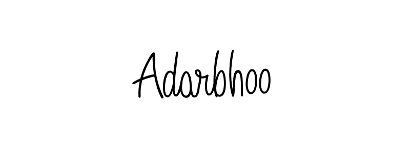 How to make Adarbhoo name signature. Use Angelique-Rose-font-FFP style for creating short signs online. This is the latest handwritten sign. Adarbhoo signature style 5 images and pictures png