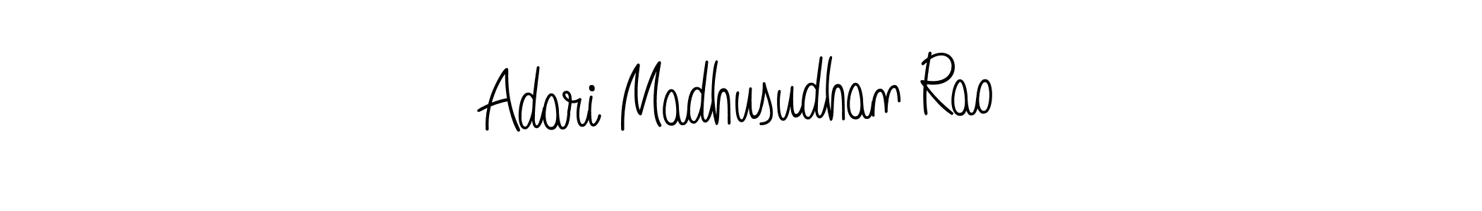 You should practise on your own different ways (Angelique-Rose-font-FFP) to write your name (Adari Madhusudhan Rao) in signature. don't let someone else do it for you. Adari Madhusudhan Rao signature style 5 images and pictures png