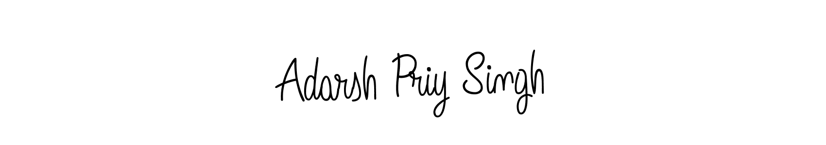 The best way (Angelique-Rose-font-FFP) to make a short signature is to pick only two or three words in your name. The name Adarsh Priy Singh include a total of six letters. For converting this name. Adarsh Priy Singh signature style 5 images and pictures png