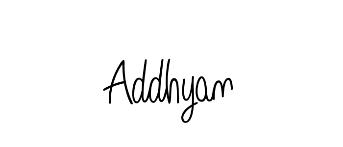 How to make Addhyan name signature. Use Angelique-Rose-font-FFP style for creating short signs online. This is the latest handwritten sign. Addhyan signature style 5 images and pictures png