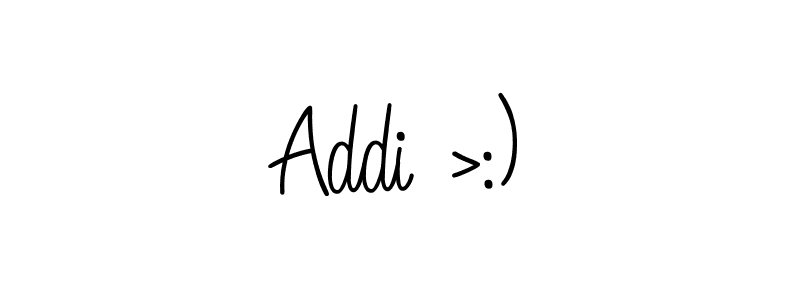 The best way (Angelique-Rose-font-FFP) to make a short signature is to pick only two or three words in your name. The name Addi >:) include a total of six letters. For converting this name. Addi >:) signature style 5 images and pictures png