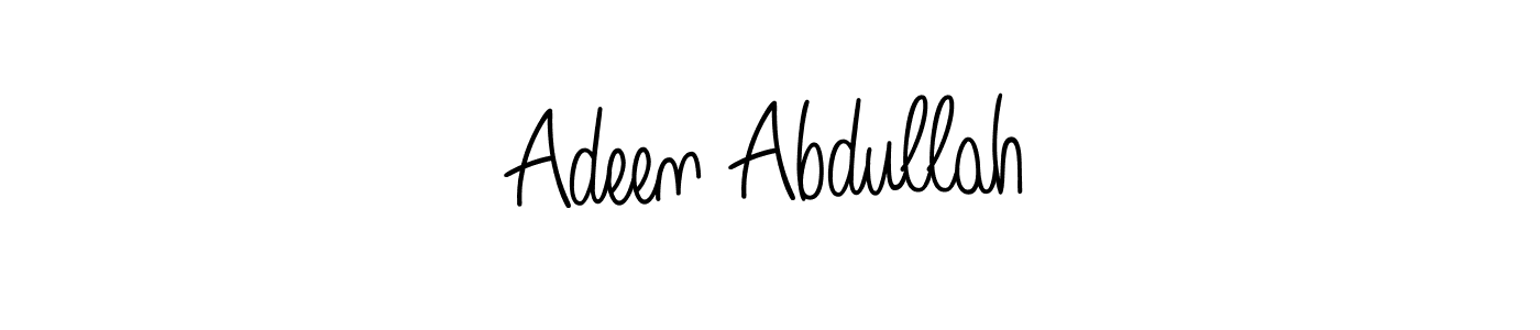 The best way (Angelique-Rose-font-FFP) to make a short signature is to pick only two or three words in your name. The name Adeen Abdullah include a total of six letters. For converting this name. Adeen Abdullah signature style 5 images and pictures png