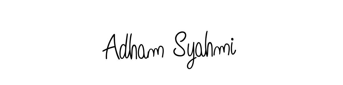 Make a beautiful signature design for name Adham Syahmi. With this signature (Angelique-Rose-font-FFP) style, you can create a handwritten signature for free. Adham Syahmi signature style 5 images and pictures png