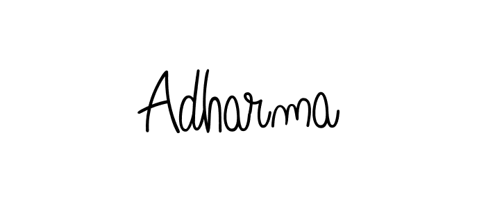 Create a beautiful signature design for name Adharma. With this signature (Angelique-Rose-font-FFP) fonts, you can make a handwritten signature for free. Adharma signature style 5 images and pictures png