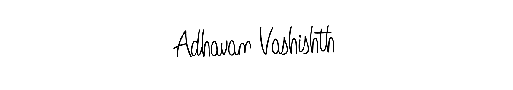 Use a signature maker to create a handwritten signature online. With this signature software, you can design (Angelique-Rose-font-FFP) your own signature for name Adhavan Vashishth. Adhavan Vashishth signature style 5 images and pictures png