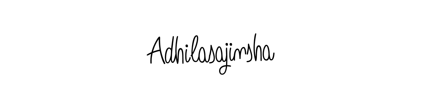 The best way (Angelique-Rose-font-FFP) to make a short signature is to pick only two or three words in your name. The name Adhilasajinsha include a total of six letters. For converting this name. Adhilasajinsha signature style 5 images and pictures png