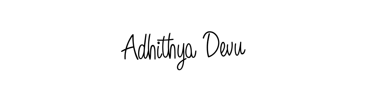 Design your own signature with our free online signature maker. With this signature software, you can create a handwritten (Angelique-Rose-font-FFP) signature for name Adhithya Devu. Adhithya Devu signature style 5 images and pictures png