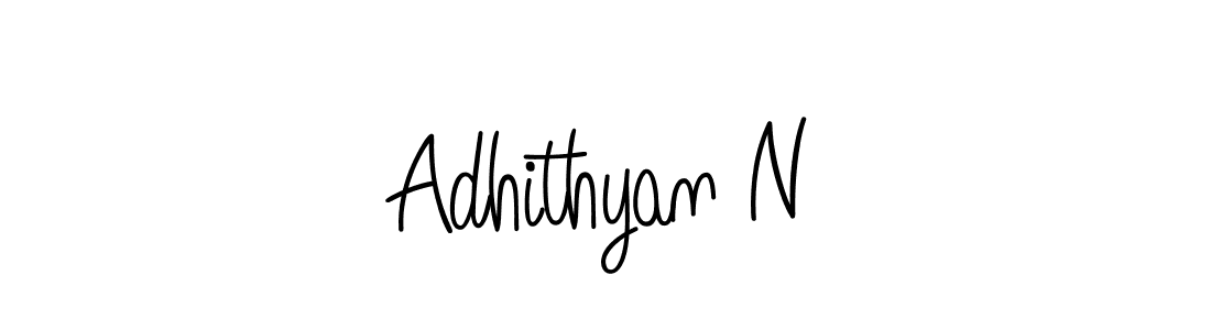 How to make Adhithyan N name signature. Use Angelique-Rose-font-FFP style for creating short signs online. This is the latest handwritten sign. Adhithyan N signature style 5 images and pictures png