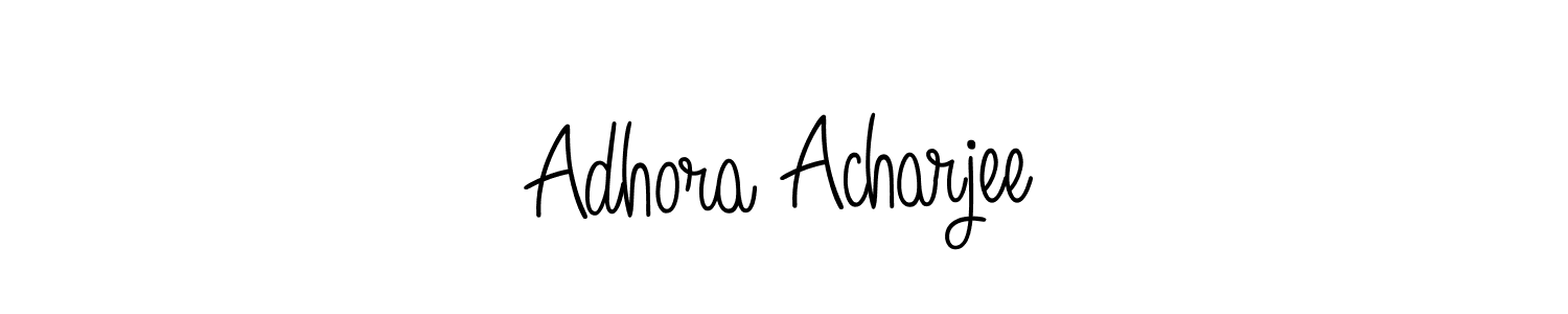 You should practise on your own different ways (Angelique-Rose-font-FFP) to write your name (Adhora Acharjee) in signature. don't let someone else do it for you. Adhora Acharjee signature style 5 images and pictures png