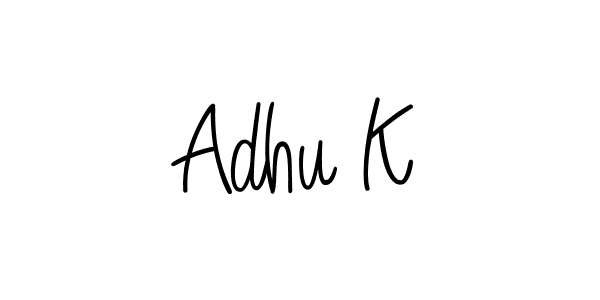 Adhu K stylish signature style. Best Handwritten Sign (Angelique-Rose-font-FFP) for my name. Handwritten Signature Collection Ideas for my name Adhu K. Adhu K signature style 5 images and pictures png