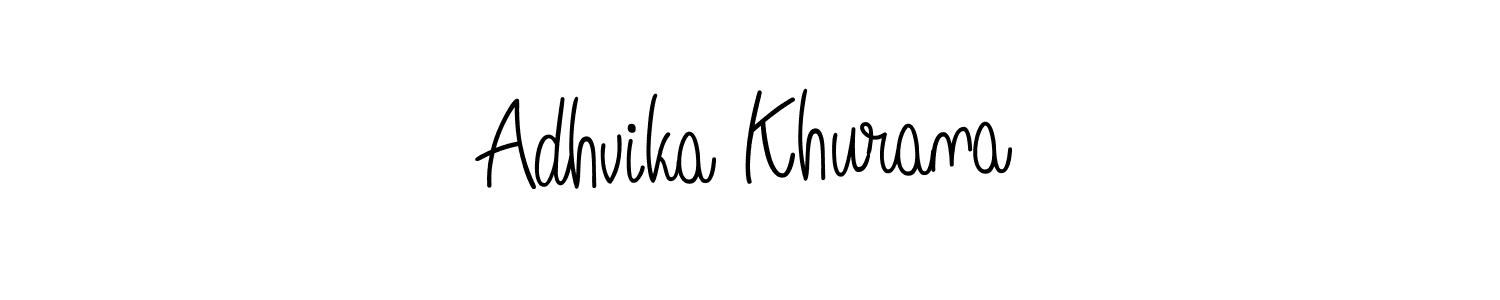 You should practise on your own different ways (Angelique-Rose-font-FFP) to write your name (Adhvika Khurana) in signature. don't let someone else do it for you. Adhvika Khurana signature style 5 images and pictures png