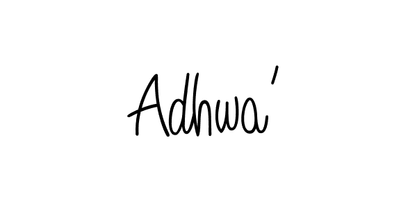 if you are searching for the best signature style for your name Adhwa'. so please give up your signature search. here we have designed multiple signature styles  using Angelique-Rose-font-FFP. Adhwa' signature style 5 images and pictures png