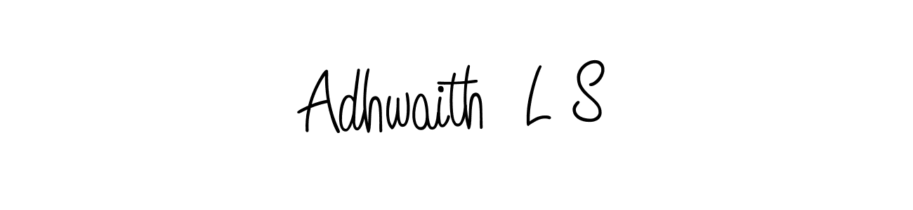 You should practise on your own different ways (Angelique-Rose-font-FFP) to write your name (Adhwaith  L S) in signature. don't let someone else do it for you. Adhwaith  L S signature style 5 images and pictures png