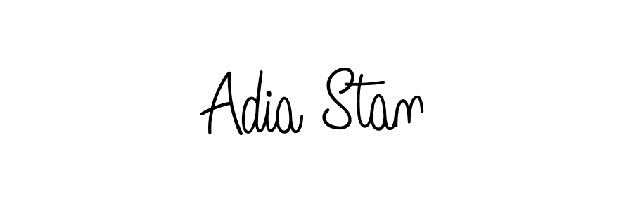 How to make Adia Stan name signature. Use Angelique-Rose-font-FFP style for creating short signs online. This is the latest handwritten sign. Adia Stan signature style 5 images and pictures png