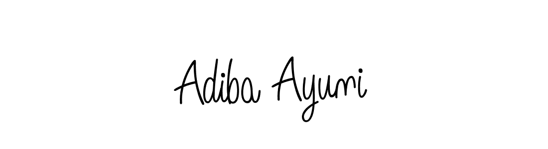 How to make Adiba Ayuni name signature. Use Angelique-Rose-font-FFP style for creating short signs online. This is the latest handwritten sign. Adiba Ayuni signature style 5 images and pictures png