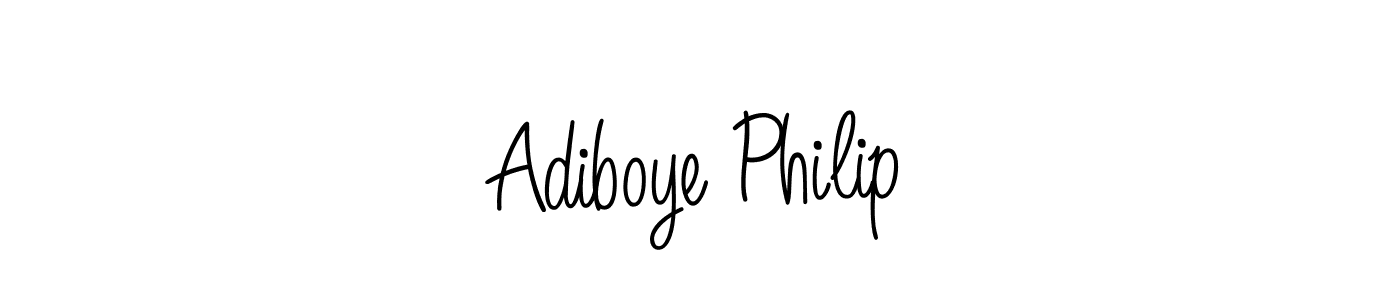 Use a signature maker to create a handwritten signature online. With this signature software, you can design (Angelique-Rose-font-FFP) your own signature for name Adiboye Philip. Adiboye Philip signature style 5 images and pictures png