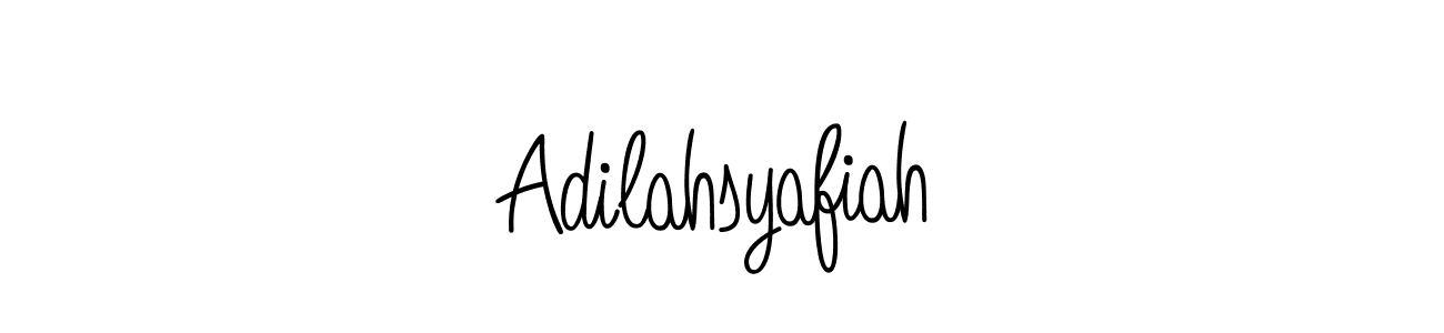 You should practise on your own different ways (Angelique-Rose-font-FFP) to write your name (Adilahsyafiah) in signature. don't let someone else do it for you. Adilahsyafiah signature style 5 images and pictures png