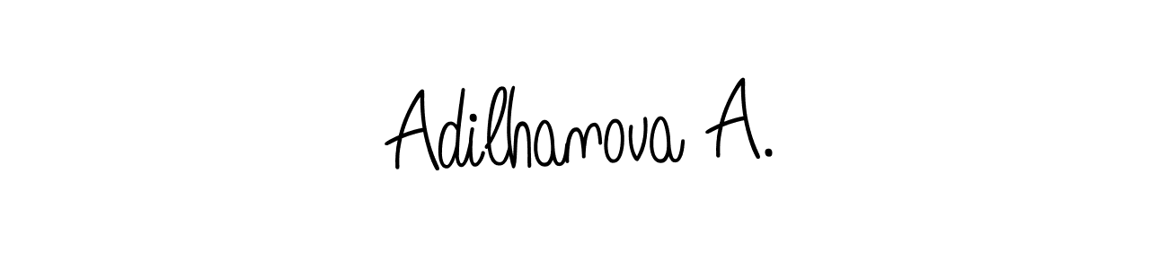 You should practise on your own different ways (Angelique-Rose-font-FFP) to write your name (Adilhanova A.) in signature. don't let someone else do it for you. Adilhanova A. signature style 5 images and pictures png