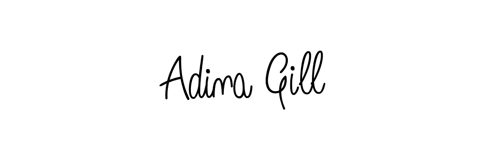 Adina Gill stylish signature style. Best Handwritten Sign (Angelique-Rose-font-FFP) for my name. Handwritten Signature Collection Ideas for my name Adina Gill. Adina Gill signature style 5 images and pictures png