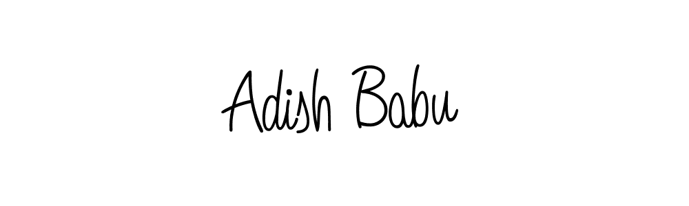 Use a signature maker to create a handwritten signature online. With this signature software, you can design (Angelique-Rose-font-FFP) your own signature for name Adish Babu. Adish Babu signature style 5 images and pictures png