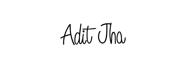 You should practise on your own different ways (Angelique-Rose-font-FFP) to write your name (Adit Jha) in signature. don't let someone else do it for you. Adit Jha signature style 5 images and pictures png