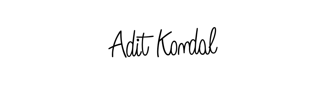 Make a beautiful signature design for name Adit Kondal. With this signature (Angelique-Rose-font-FFP) style, you can create a handwritten signature for free. Adit Kondal signature style 5 images and pictures png