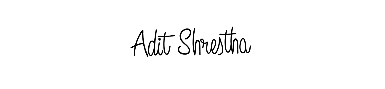 Adit Shrestha stylish signature style. Best Handwritten Sign (Angelique-Rose-font-FFP) for my name. Handwritten Signature Collection Ideas for my name Adit Shrestha. Adit Shrestha signature style 5 images and pictures png