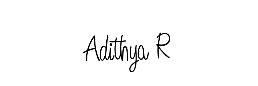 The best way (Angelique-Rose-font-FFP) to make a short signature is to pick only two or three words in your name. The name Adithya R include a total of six letters. For converting this name. Adithya R signature style 5 images and pictures png