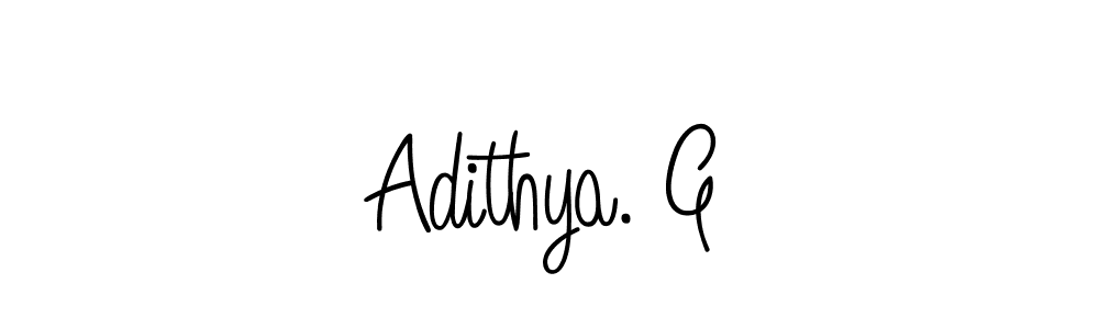 How to make Adithya. G name signature. Use Angelique-Rose-font-FFP style for creating short signs online. This is the latest handwritten sign. Adithya. G signature style 5 images and pictures png