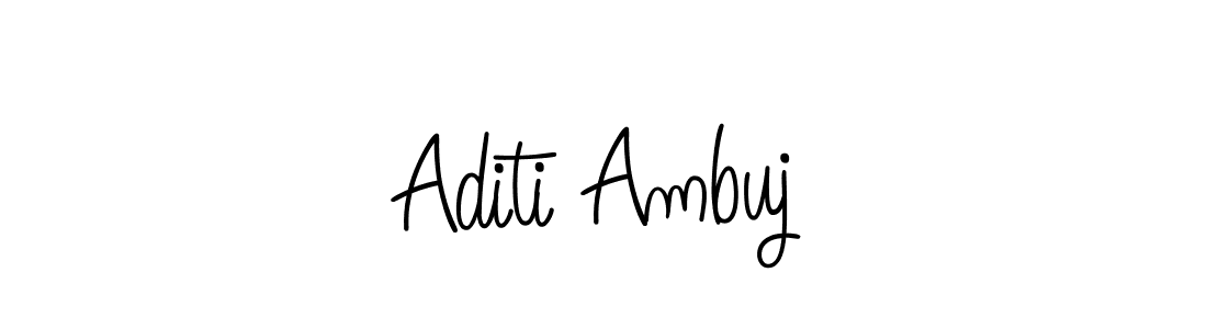 Design your own signature with our free online signature maker. With this signature software, you can create a handwritten (Angelique-Rose-font-FFP) signature for name Aditi Ambuj. Aditi Ambuj signature style 5 images and pictures png